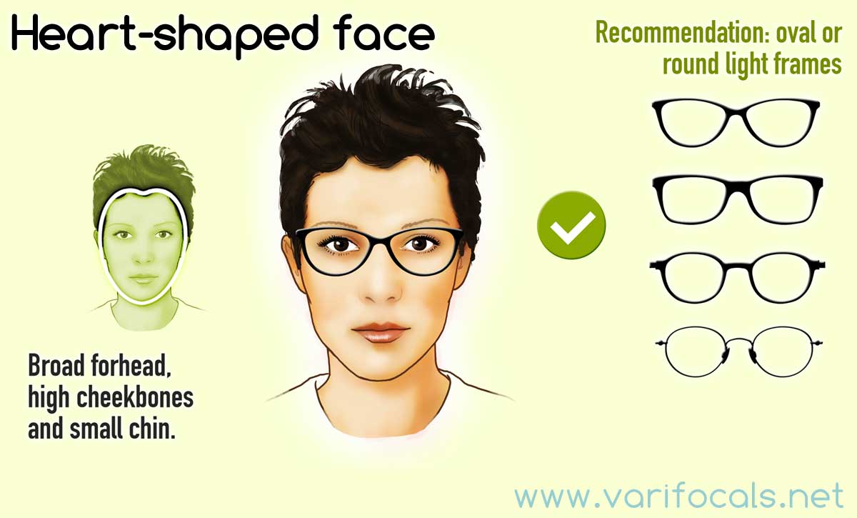 Glasses frames for a heart-shaped face (female)
