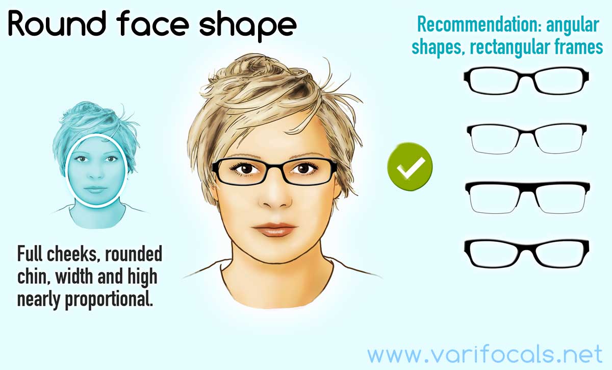 Glasses frames for a round face shape (female)
